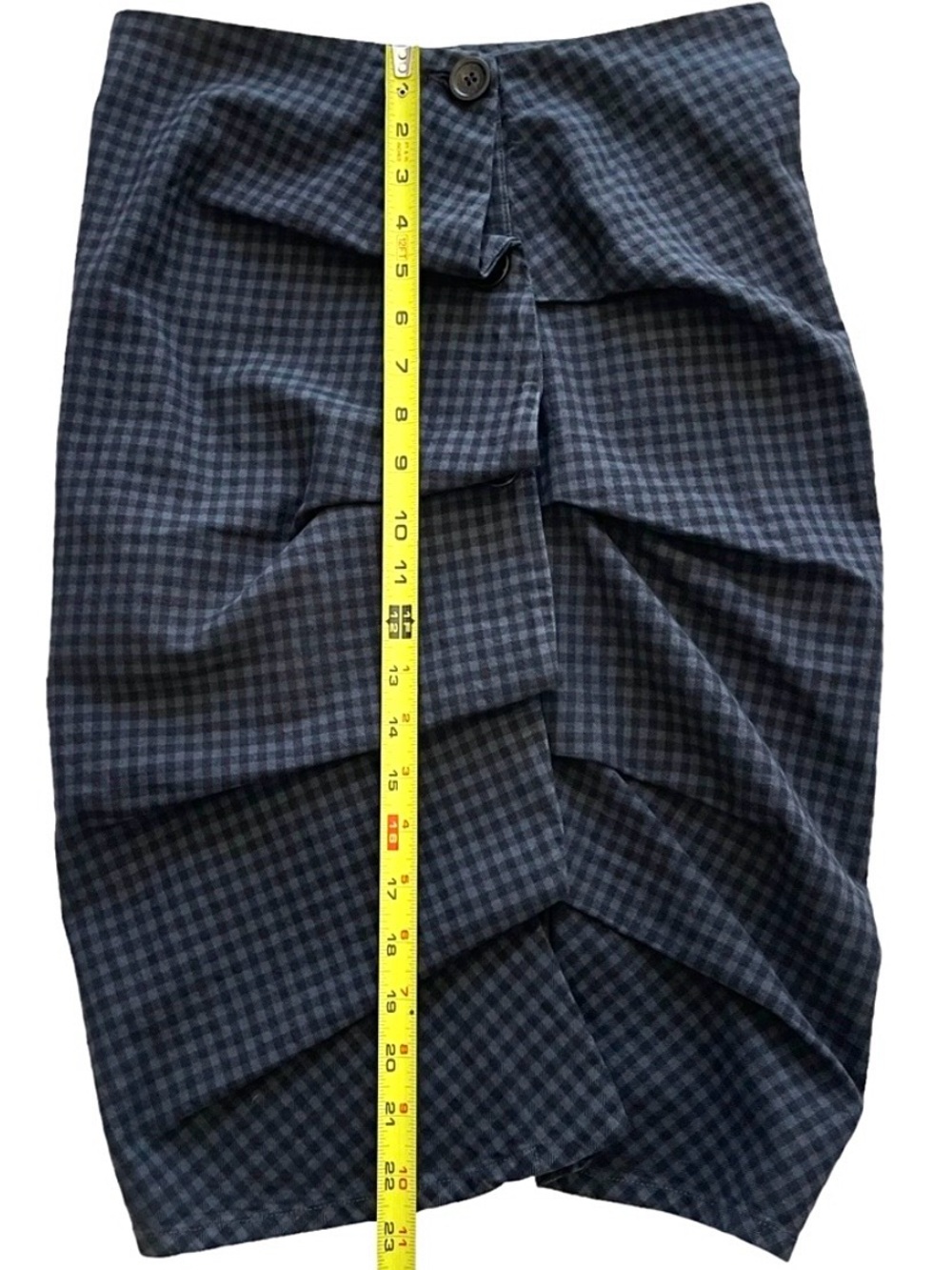 Alexander McQueen McQ Asymmetrical Blue Black Pencil Skirt Button Front Size 4US - Picture 15 of 16